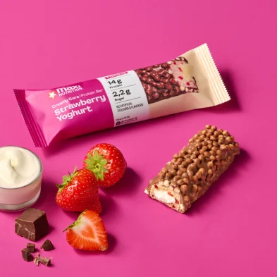 MaxiNutrition Creamy Core Protein Bar Strawberry Yoghurt 45g – Mood
