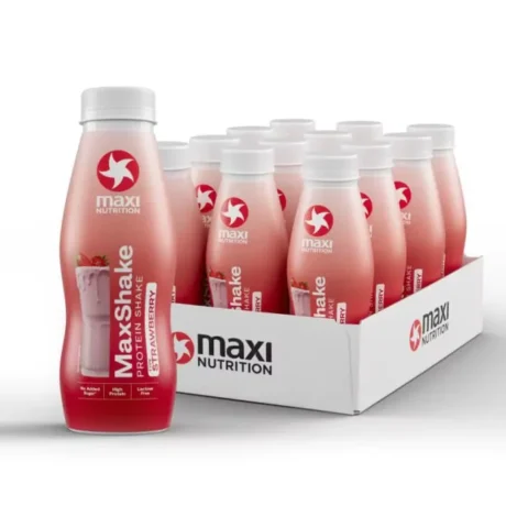 MaxiNutrition MaxShake Protein Milkshake Strawberry 330ml – Tray Packshot